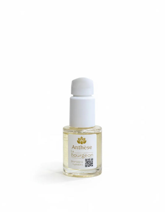 Packshot du Shampoing Le Bourgeon 15 ml, shampoing purifiant cheveux naturels en petit format.